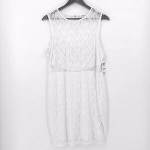 Bar III White Lace Sleeveless Dress Size 1X Bridal Graduation Feminine Lined NWT